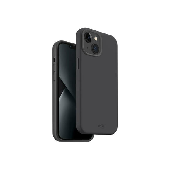 Carcasa Uniq Hybrid Compatible con Iphone 14 Plus y 15 Plus Lino Hue - Silicona Magsafe Gris