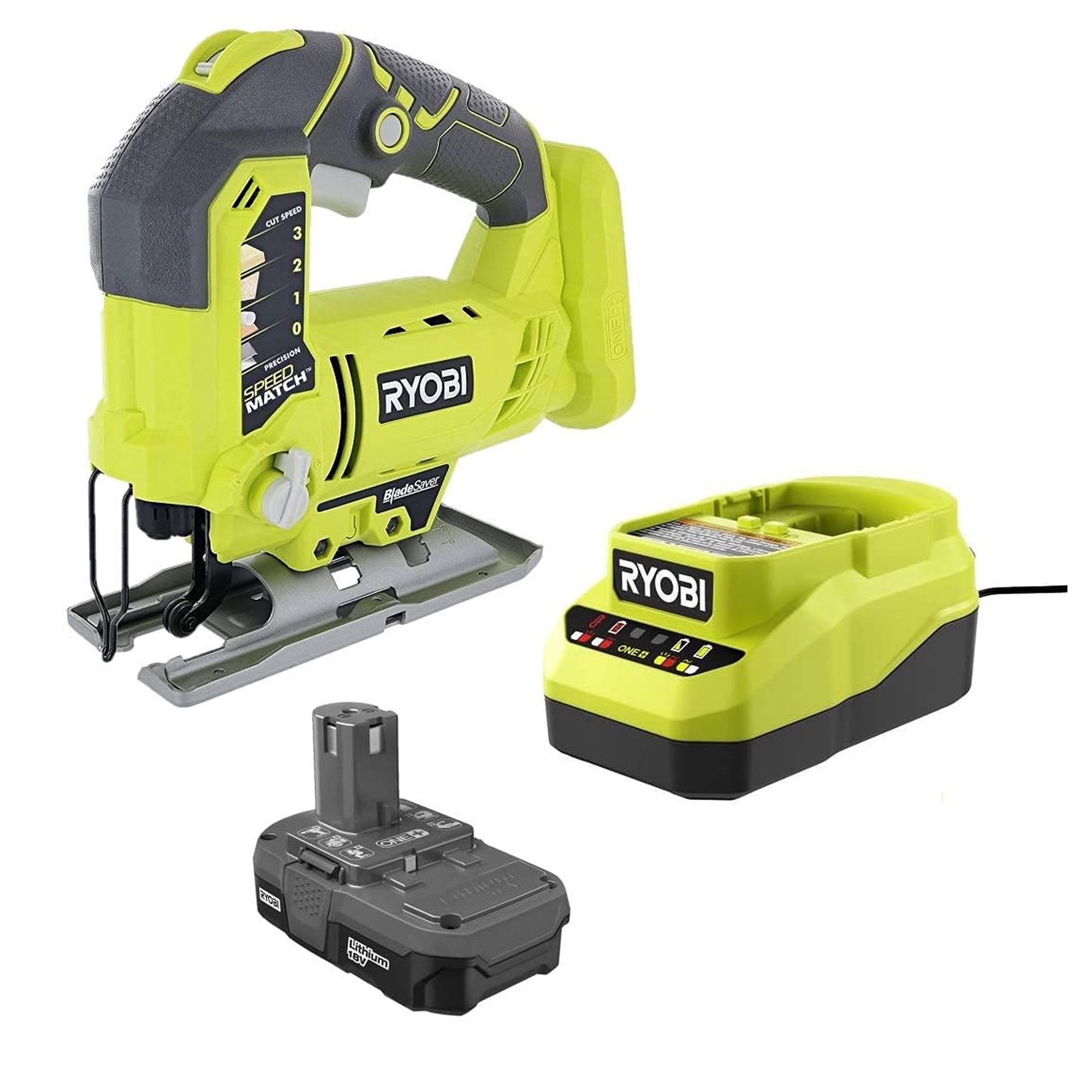 Sierra Caladora Ryobi Pcl525b De Iones De Litio De 18 V Con Batería Y Cargador