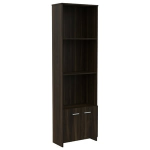 Fmfurniture - Biblioteca 2 Puertas 3 Estantes Fm-007O Café Oscuro