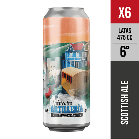 Anfiteatro - Pack X6 Artillería, 6° (Scottish Ale) - Cerveza Artesanal Valparaiso - 475 Ml