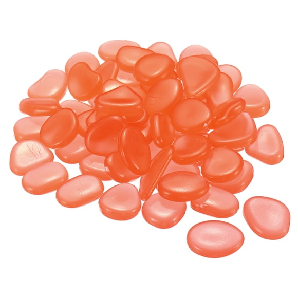 Uxcell 100Pack Piedras Brillantes 20-30mm Guijarros Brillantes Decoración en la Oscuridad Piedras Luminosas Decoración DIY Decorativo Rojo