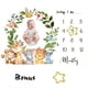 thumbnail image 1 of 1pc Baby Monthly Milestone Blanket, Baby Girl Milestone Blanket Includes Felt Frame , Animals And Flowers Month Blanket For Baby Shower, 1 of 4