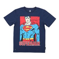 Polera Niño Superman Cuadro Azul Dc Comics