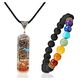 thumbnail image 1 of Pulsera y collar de siete chakras, pulsera de piedra de #12, 1 of 3