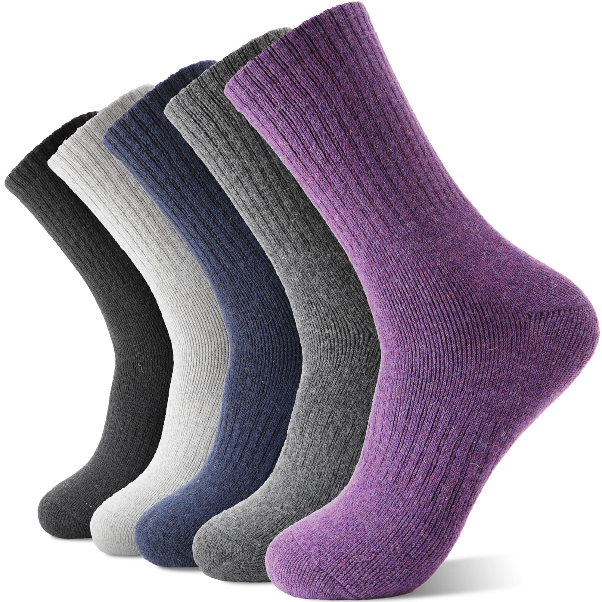 Sandsuced - Calcetines De Lana Merino Para Mujer Senderismo Paquete De 5 Pares