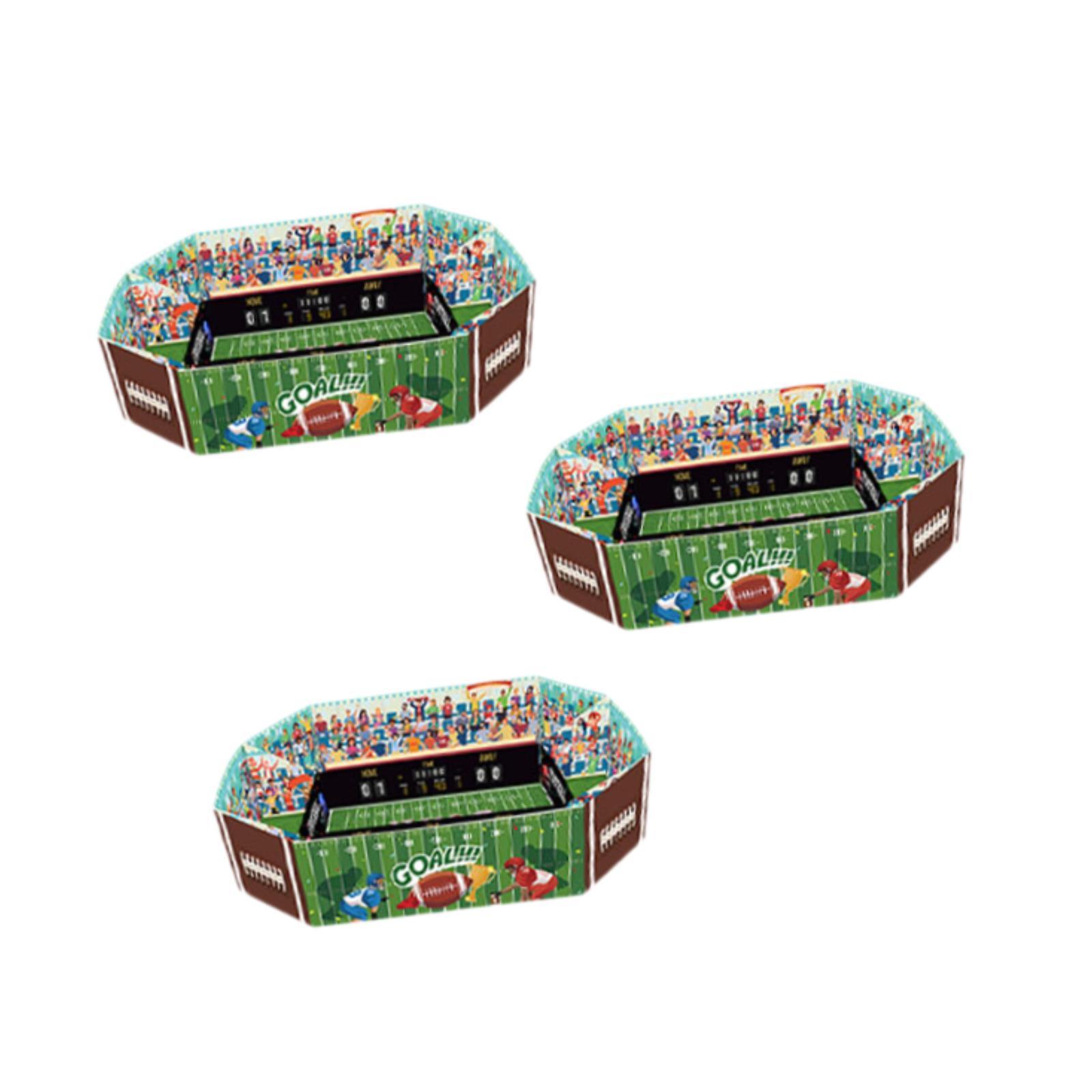 Bothyi - 3X Bandejas Bandejas Estadio De Bocadillos De Fútbol Para El Centro De La Mesa Del Juego Deportivo A