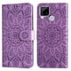 thumbnail image 4 of Funda tipo cartera FOXDOCK para Realme C25 , diseño girasol en relieve, cuero PU, cierre magnético, soporte y tarjetero, 4 of 5