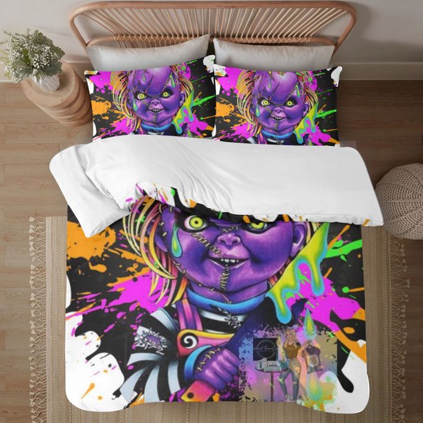Halloween Chucky Soft 3D Printed Duvet Cover Bedding Set with Comforter Cover 3 Piece Set