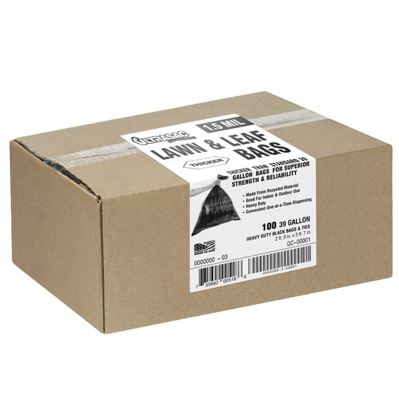 Bolsas de limpieza Ultrasac de 39 galones, 1.5 mil, 100 unidades, negras