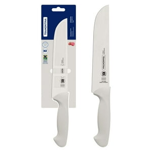 Cuchillo Para Carne Tramontina Premium Con Lámina De Acero Inoxidable Y Mango De Polipropileno Blanco 8""
