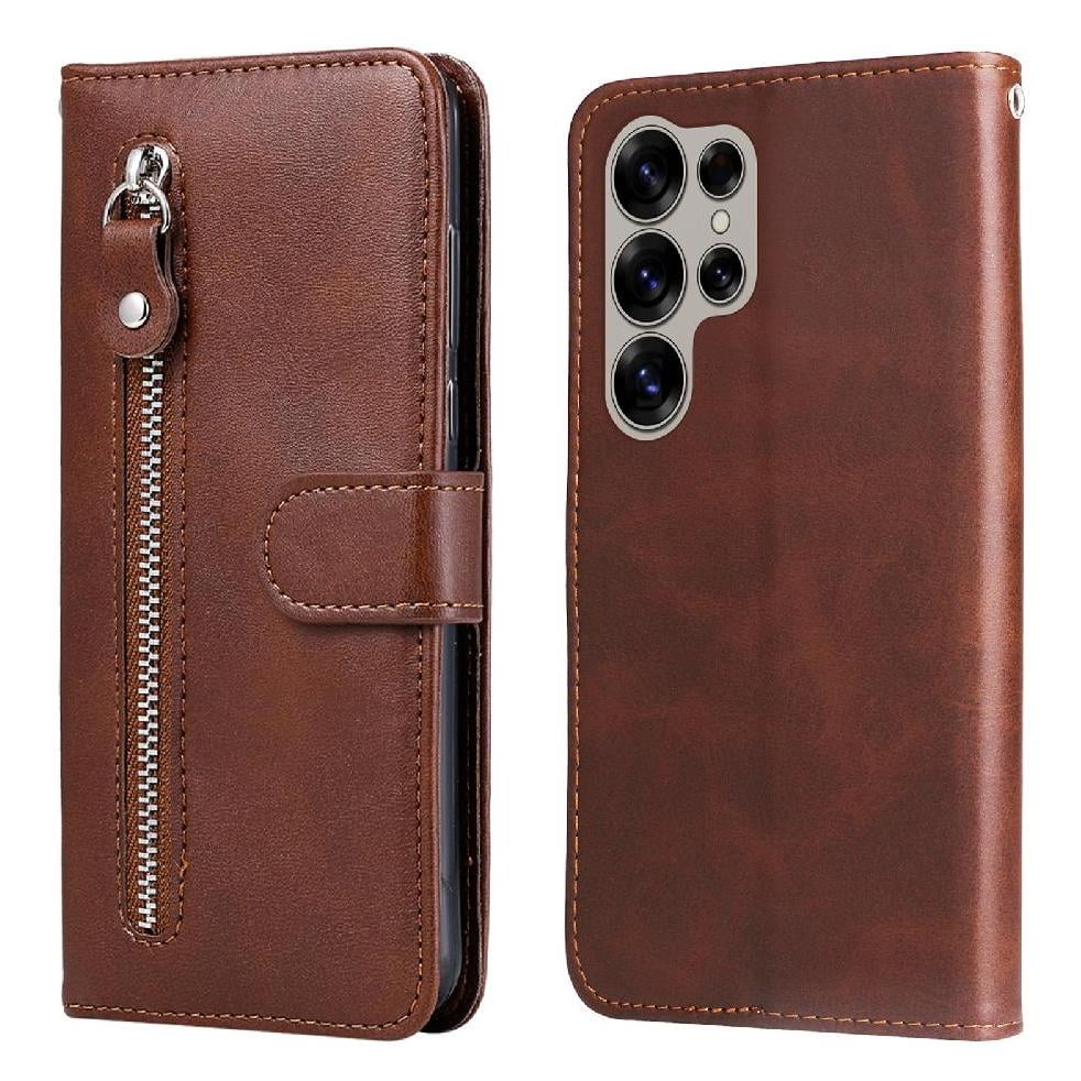 Gangxun - Funda Con Cremallera Para Samsung Galaxy S25 Ultra, Carcasa Cartera De Cuero Pu Con Soporte Y Tarjetero