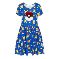 Vestido Pokémon Para Niña Con Lentejuelas Pikachu, Azul, De 4 A 16 Años
