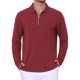 thumbnail image 1 of INSPIRE CHIC Camisas Polo Texturizadas para Hombre de Manga Larga con Cremallera Cuarto para Golf Talla L Burdeos, 1 of 6