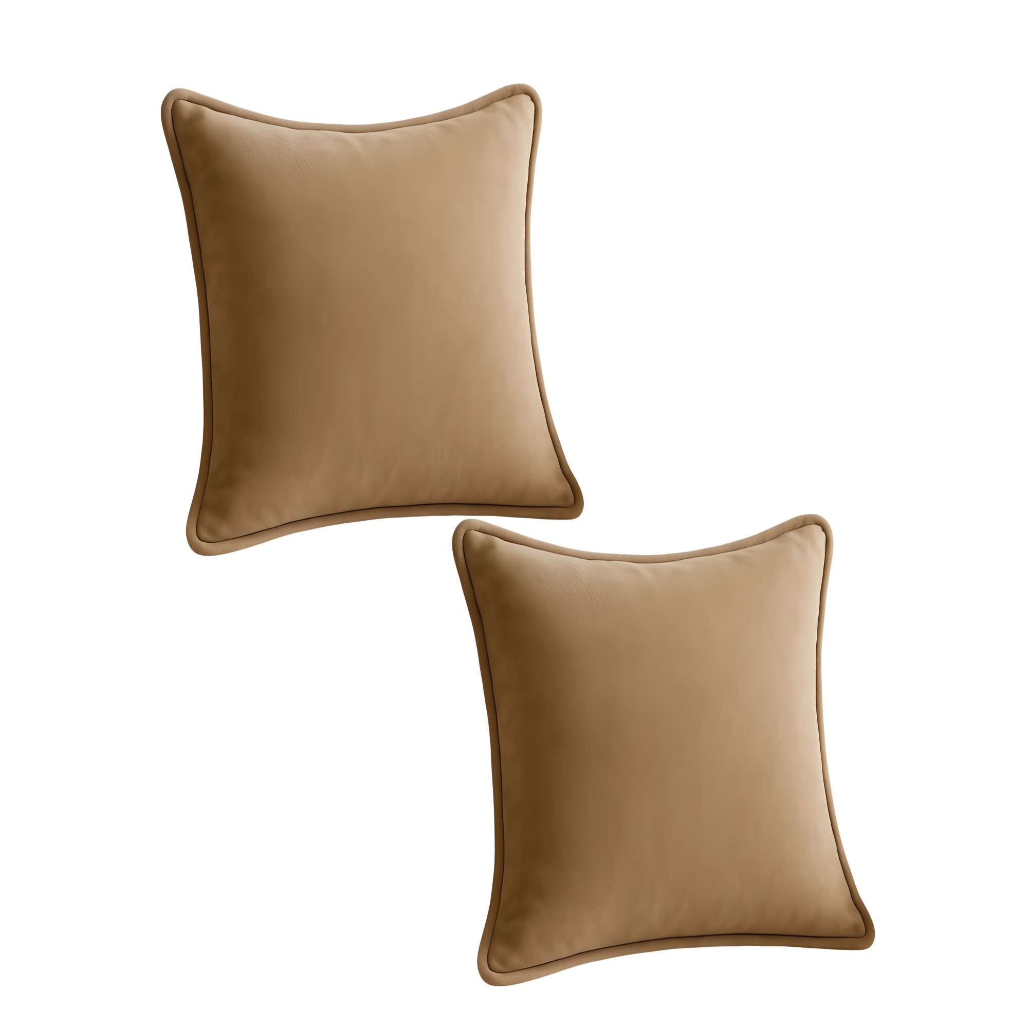 Genérico - Pack De 2 Fundas De Cojin Lisa Con Borde 45x45 Marron