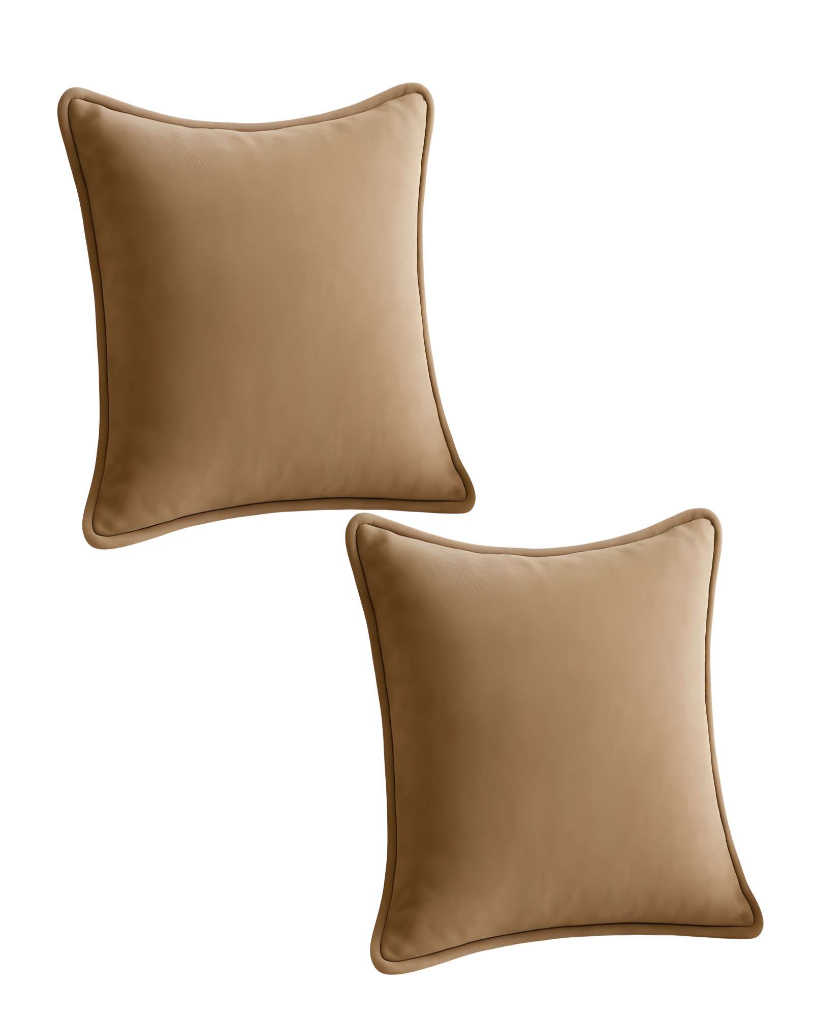 Genérico - Pack De 2 Fundas De Cojin Lisa Con Borde 45X45 Marron