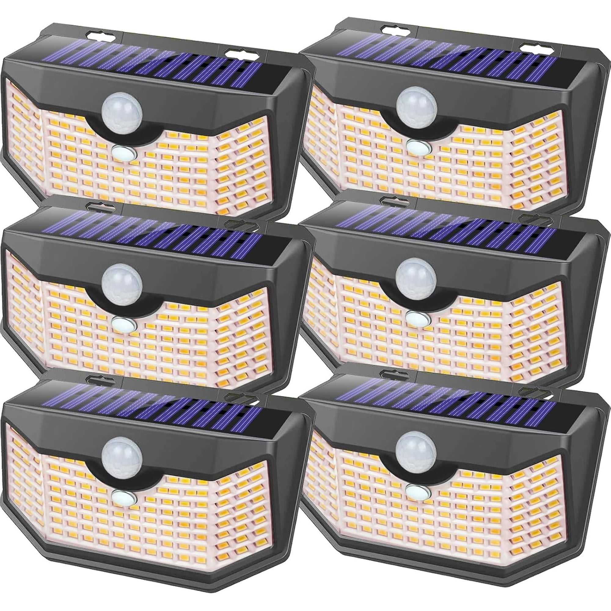 Luces Solares De Pared Para Exterior Hmcity 120 Led Ip65 Impermeables, Paquete De 6