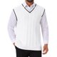 thumbnail image 1 of INSPIRE CHIC Chaleco de Punto sin Mangas con Cuello en V de Color Sólido para Hombre L Blanco, 1 of 5