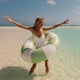 thumbnail image 2 of Flotador inflable para piscina FUNBOY, gigante, vintage, con rayas verdes, 48 pulgadas, 2 of 4