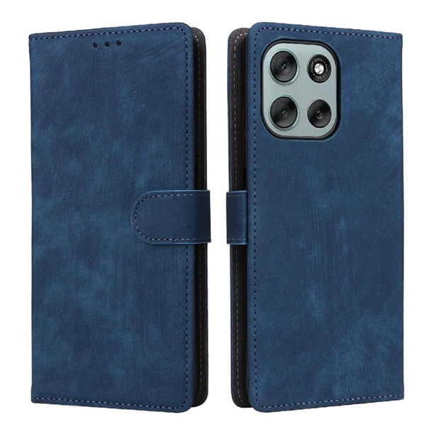 Funda Billetera para Motorola Moto G66Y 5G con Soporte - Cartera de Cuero con Ranuras Azul