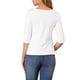 thumbnail image 3 of INSPIRE CHIC Camisetas de Mujer Mangas al Codo Cuello Barco Ajuste Ceñido Casual Camisetas Blancas XS, 3 of 7
