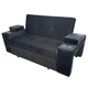 thumbnail image 4 of Sofá Cama 3 Cuerpos Felpa Negra 185 cm con Baúl y Puffs, 4 of 5