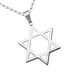 thumbnail image 2 of Collar Con Colgante De Estrella De David De Acero Inoxidable Para Hombre, Cadena De 20 ", Plata, 2 of 3
