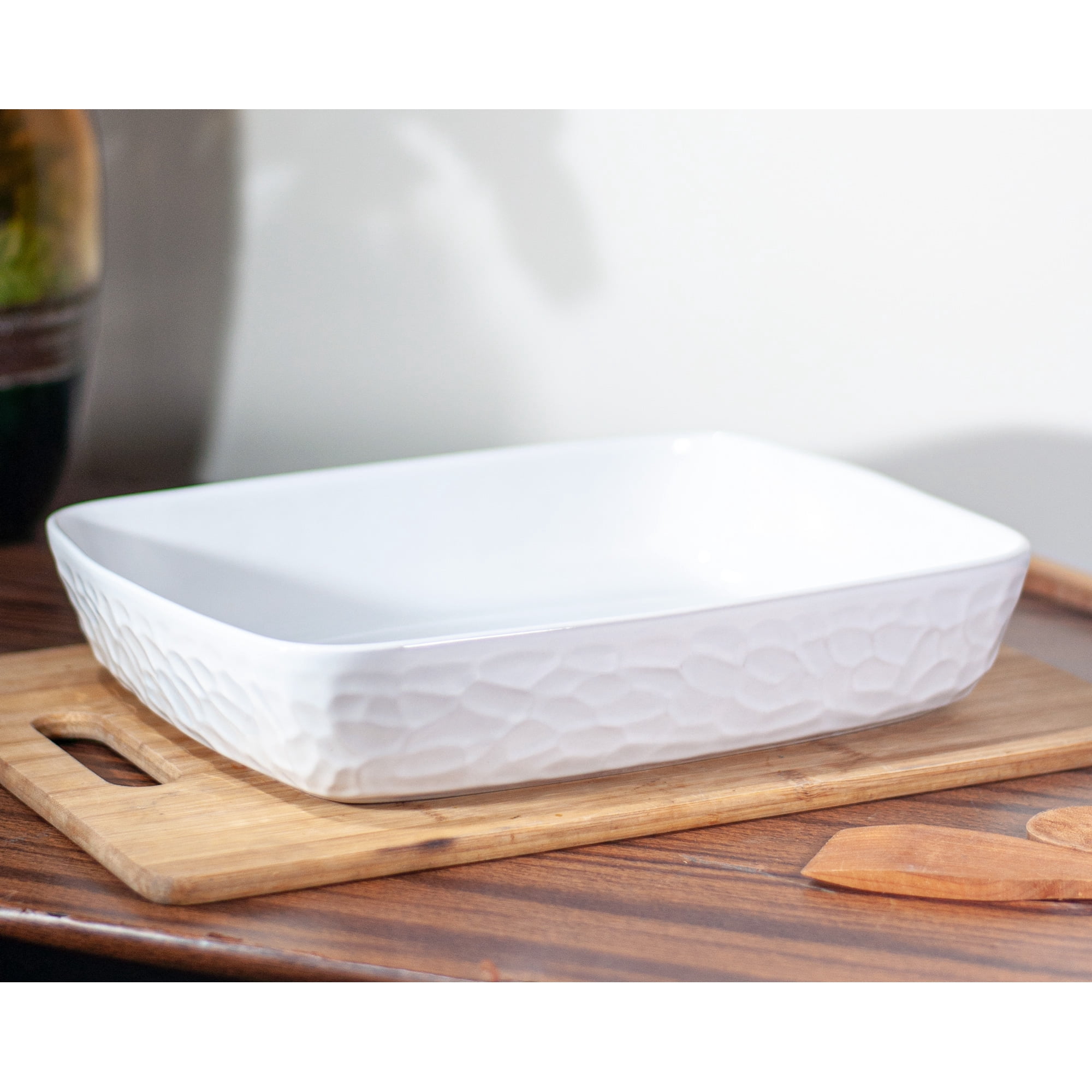 Genérico - Fuente De Cerámica P/ Horno Tipo Gres - Rectangular 31x25 -blanca