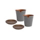 thumbnail image 2 of Set de 2 Macetas Zaia 20 cm Gris Matte y sus platos, 2 of 3