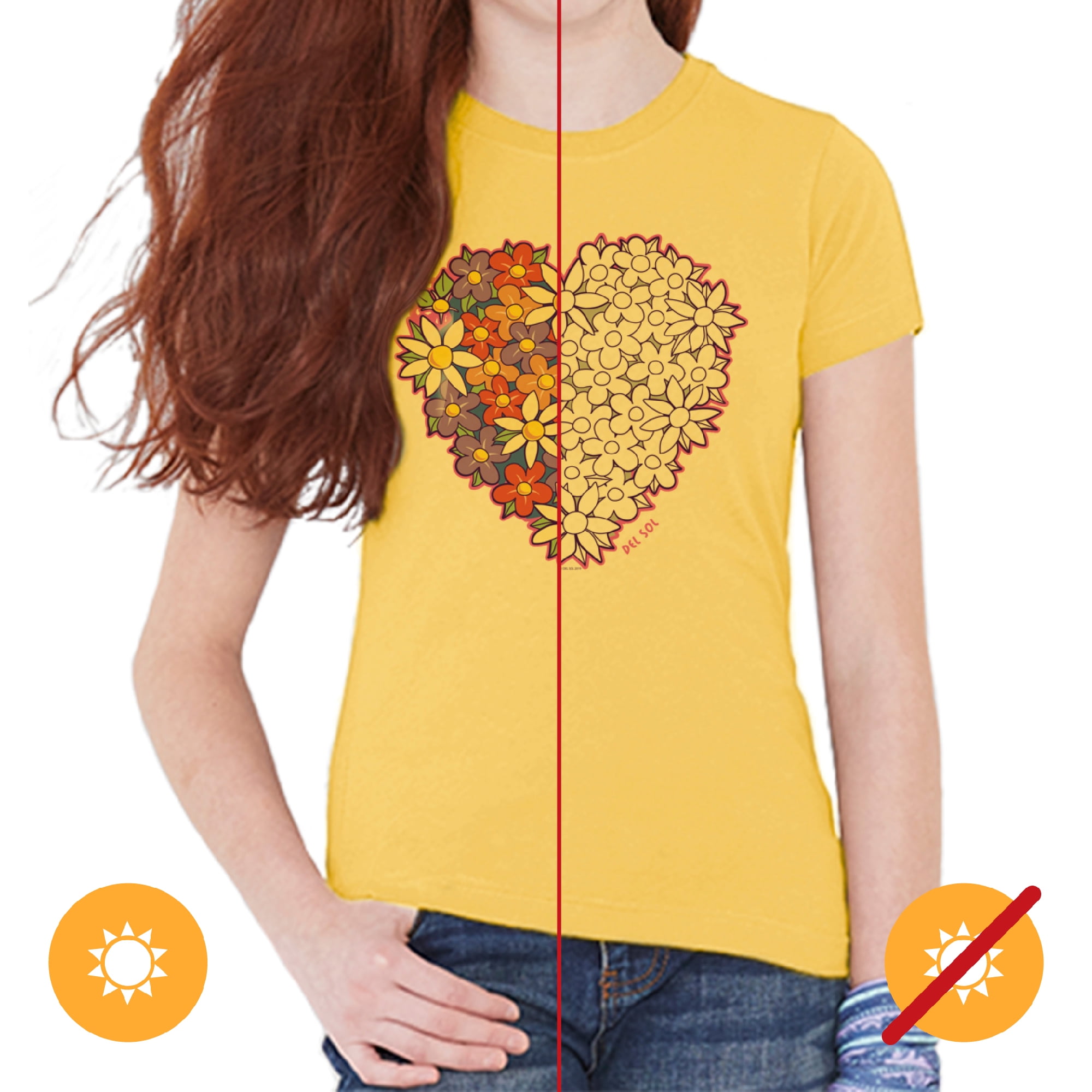 Delsol - Camiseta Para Niños - I Heart Flowers De Para Niños - Camiseta (yl)