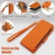 thumbnail image 5 of Para Samsung Galaxy A37 5G Funda Tipo Cartera con Bloqueo RFID, Funda de Teléfono Tipo Bolso Cruzado con 9 Ranuras para Tarjetas, Bolsillo con Cierre y Correa Desmontable, Naranja, para Galaxy A37 5G, 5 of 9