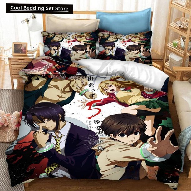 Fashion Anime Battle Game in 5 Seconds Bedding Set Duvetcovers Pillowcases Comforter Bedding Sets Bedclothes Bed Sheets