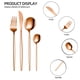 thumbnail image 3 of Juego de cubiertos dorados de 24 piezas, para 6 personas, de acero inoxidable, incluye cucharas, tenedores y cuchillos, ideal para cocina, hogar, oficina, restaurante, hotel., 3 of 5