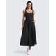thumbnail image 4 of Vestido CRZ YOGA Maxi sin mangas con escote cuadrado Negro Mediano, 4 of 7