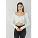thumbnail image 1 of Polera Adolescente Manga Larga Crop Blanco Ajustable Talla S, 1 of 3