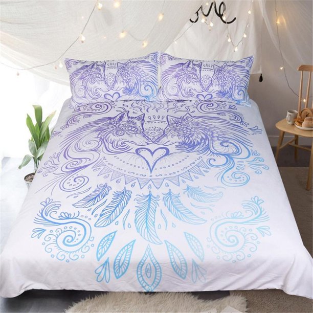 Simple Wolf Quilt Duvet Cover Set Bedding Bed Linen Super Soft3-Piece Bedding Set
