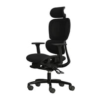 Crusec - Silla Oficina Élite Ergonómica Soporte Lumbar Cervical Ajustable - Negro