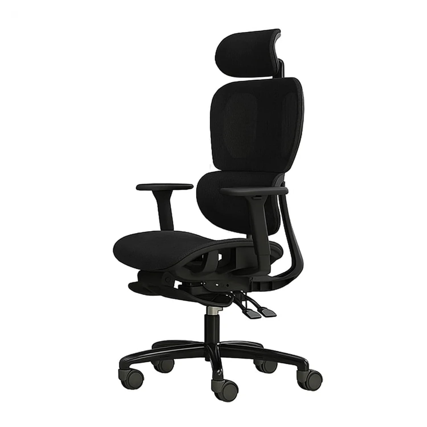 Crusec - Silla Oficina Élite Ergonómica Soporte Lumbar Cervical Ajustable - Negro