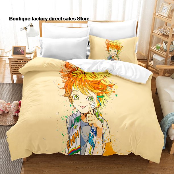 Yakusoku No Neverland Bedding Set Single Twin Full Queen King Size Bed Set Aldult Kid Bedroom Duvetcover Sets Bed Sheets