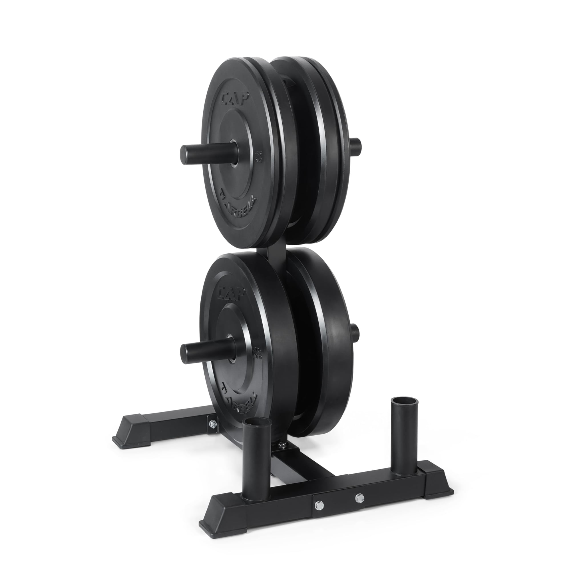 Set De Discos De Peso Cap Barbell De 160 Lb Con Rack De Almacenamiento