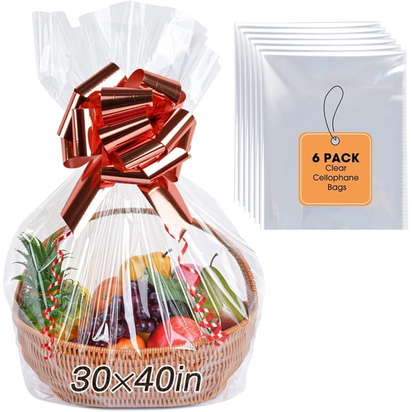 Bolsas de Celofán Yuiicaov 6 piezas 30 x 40 pulgadas, 2.8 mil
