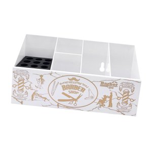 Ioensy - Caja De Almacenamiento De Suministros De Peluquero, 5 Compartimentos Duraderos Para Horquilla De Corte De Pelo, Color Blanco