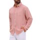 thumbnail image 4 of INSPIRE CHIC Camisa de Hombre Casual de Manga Larga de Seersucker a Rayas con Bolsillo en el Pecho S Rojo, 4 of 5
