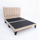 thumbnail image 1 of Cama europea 2 plazas de 150x190 con respaldo de rayas Beige Felpa y bases divididas, 1 of 2