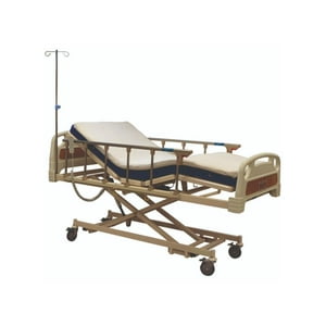 Glomed - Cama Clínica Eléctrica 4 Posic Prem + Colchón 8Cm + Topper Beige
