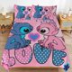 thumbnail image 2 of 3 Pieces Love Stitch Bedding Comforter Set Full with 2 Pillowcases for Kids Teens Girls Women Microfiber Easy Wash Light Breathable Cozy White Base Bed Sheets, 2 of 5