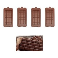 Genérico - Pack 4 Moldes De Chocolate Molde Barra De Chocolate Silicona