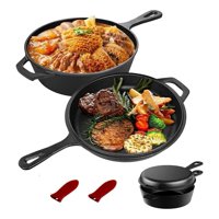 Genérico - Sartenes De Hierro Fundido Gruesa Doble Uso 26Cm