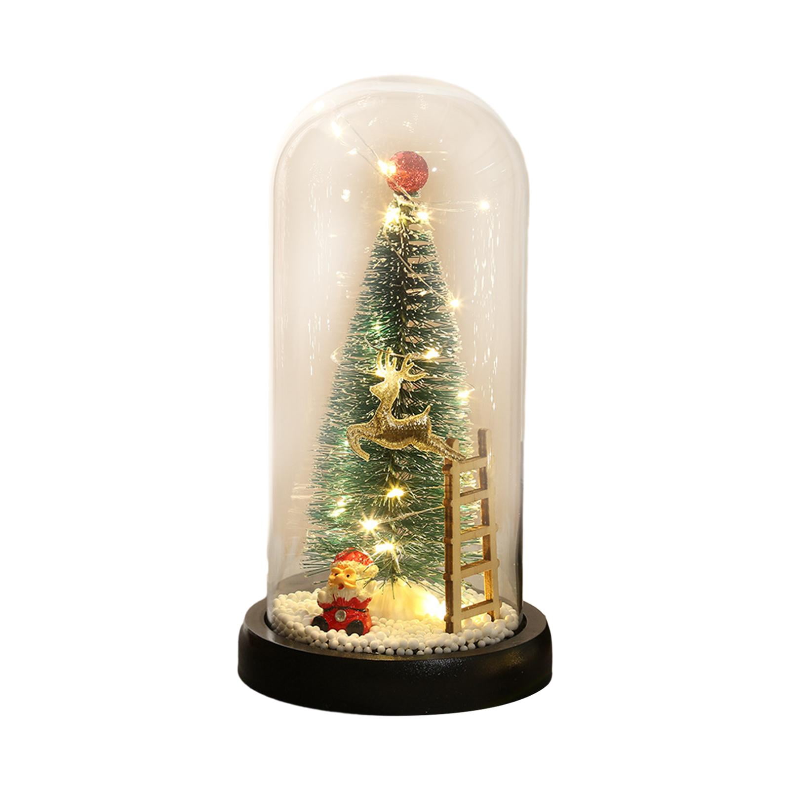 Magideal - De Navidad Con Cubierta De Cristal Con Luz, Lámpara Decorativa En Miniatura De Papá Noel De 4x8,6 Pulgadas, Luz Nocturna De Navidad Para Niños, Estilo A