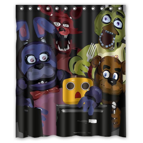 Pinghai - Cortina De Ducha Divertida De Five Nights At Freddy'S Con Ganchos, Tamaño 60 X 72 Pulgadas