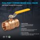 thumbnail image 3 of Válvula esférica Midline Valve 822T223-NL Premium Brass 2.54 cm FIP, 3 of 5